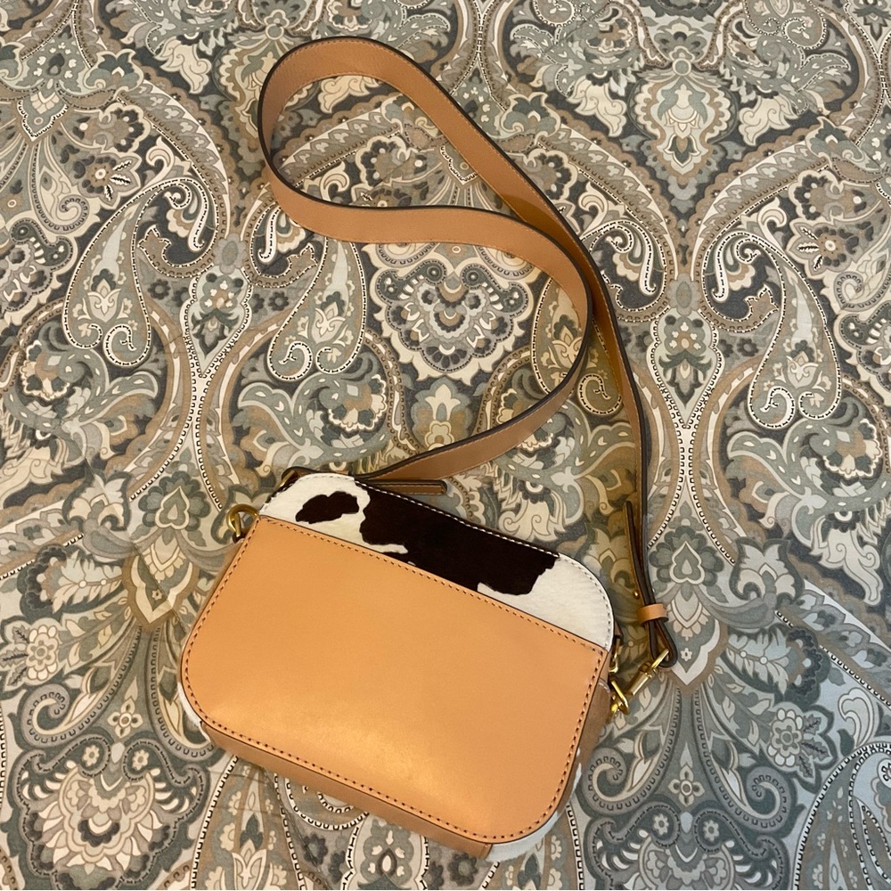 New Tory Burch McGraw Calf Hair Crossbody Camera Bag Rare - Picture 11 of 15